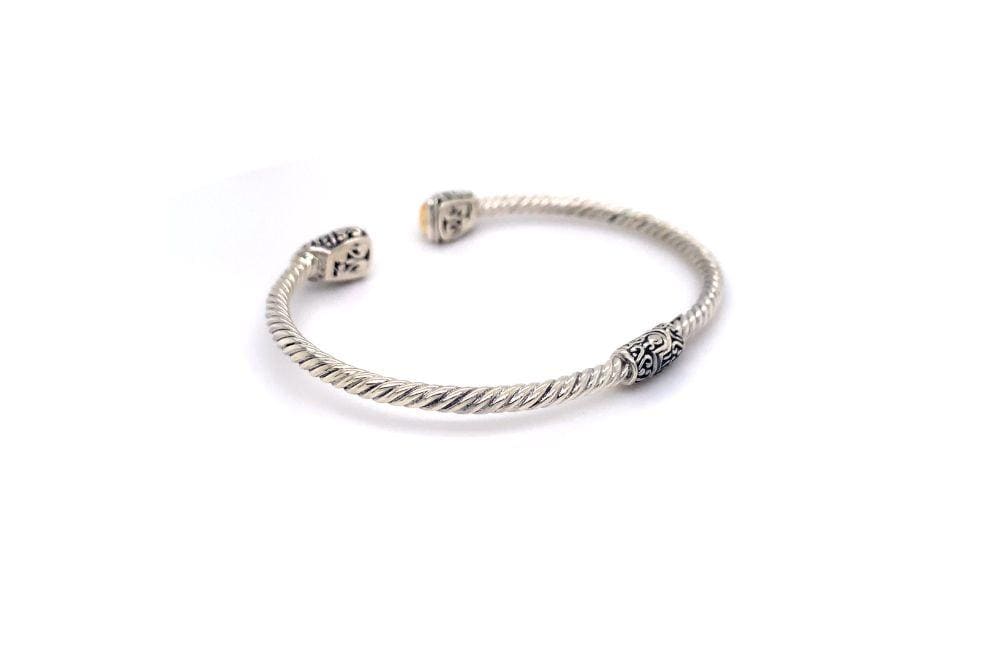 Gemma Bangle- Silver And Gold
