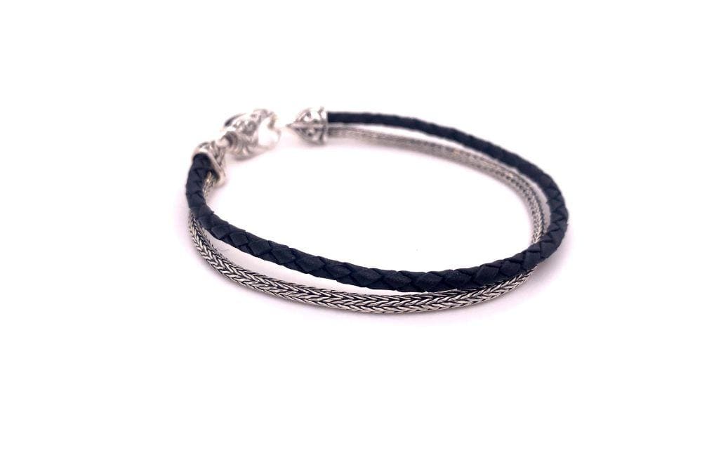 Latitude Bracelet- Black Leather