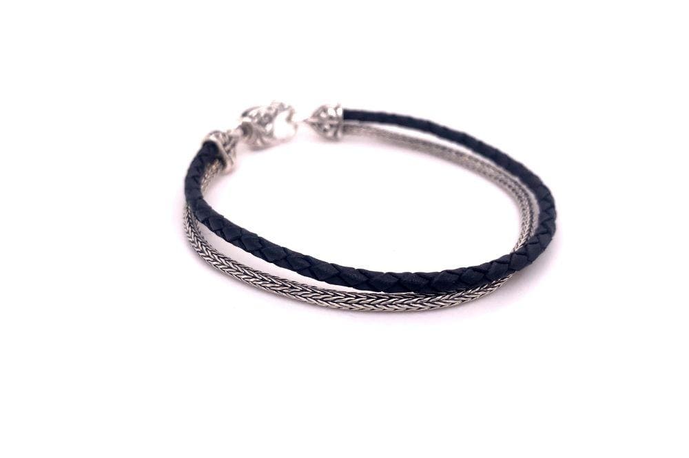 Latitude Bracelet- Black Leather