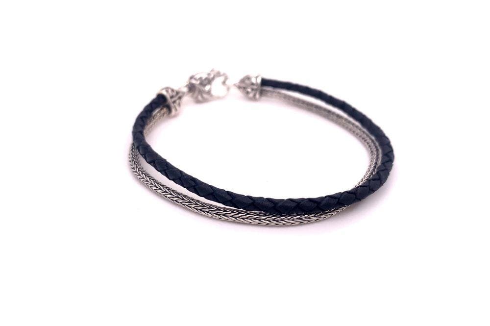 Latitude Bracelet- Black Leather