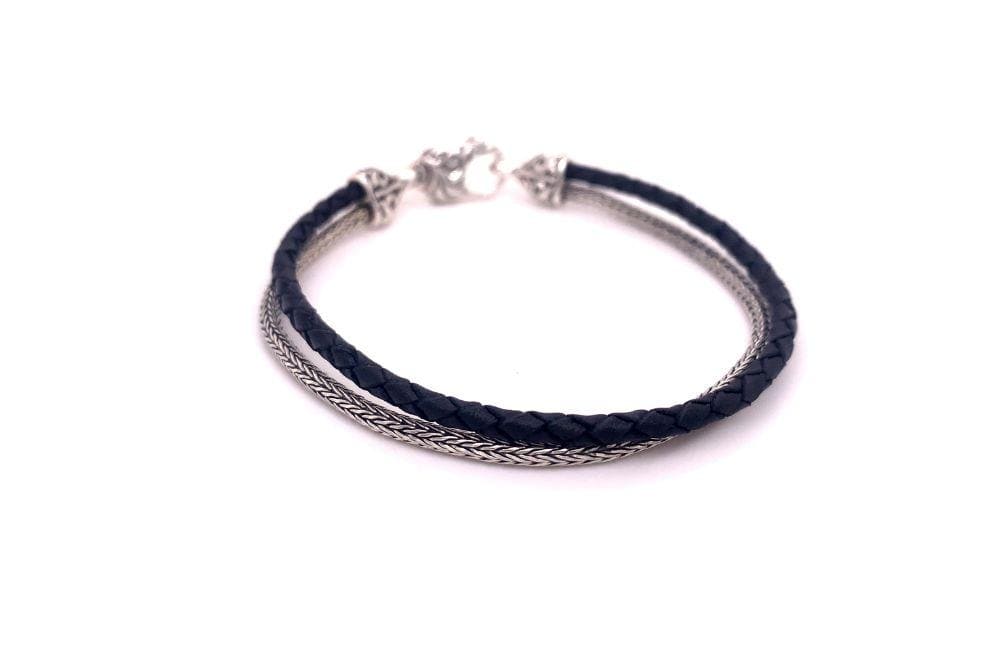 Latitude Bracelet- Black Leather