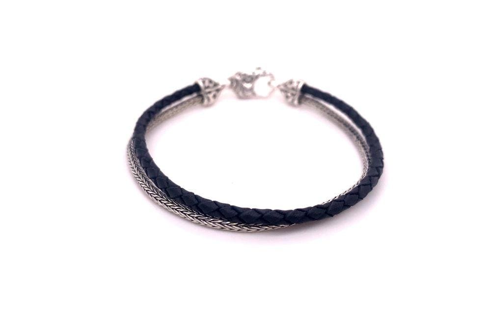 Latitude Bracelet- Black Leather