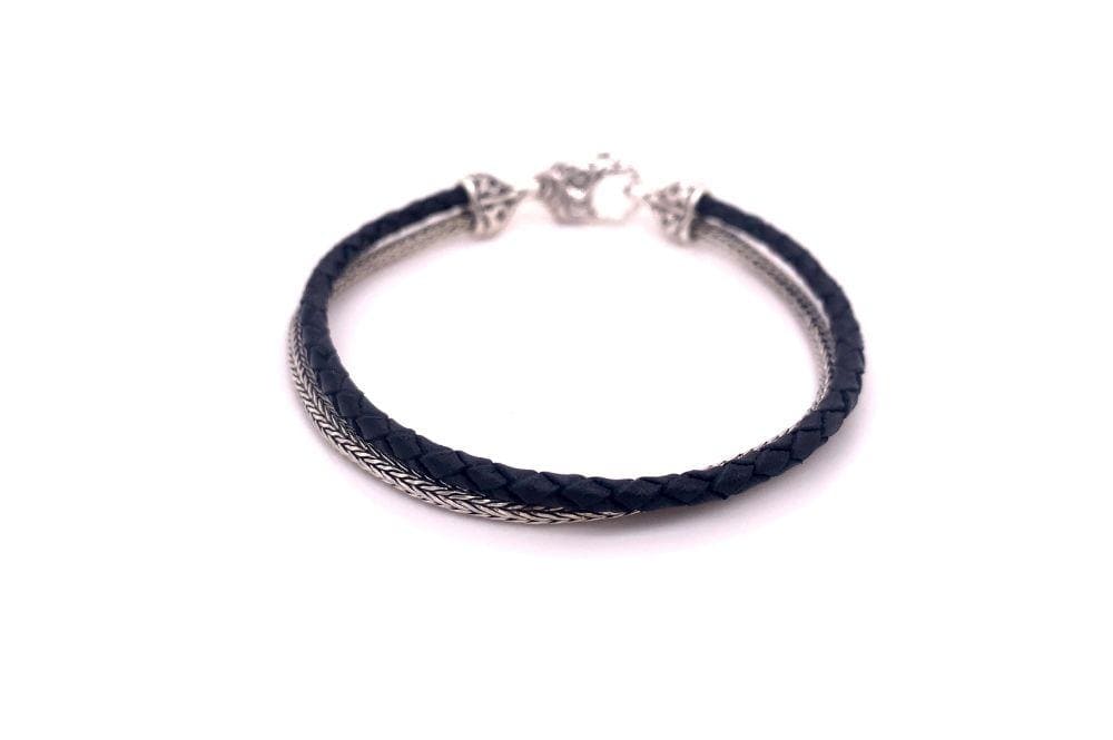 Latitude Bracelet- Black Leather