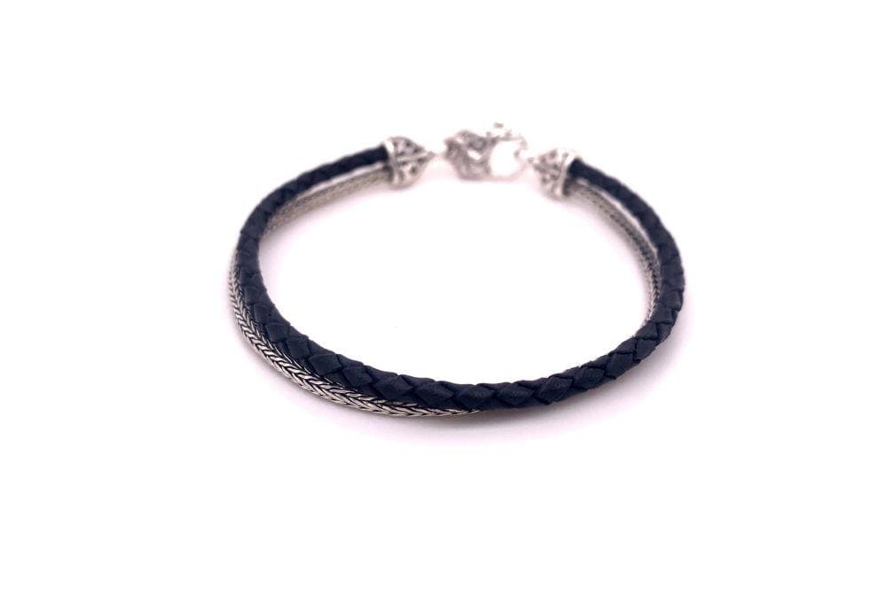 Latitude Bracelet- Black Leather