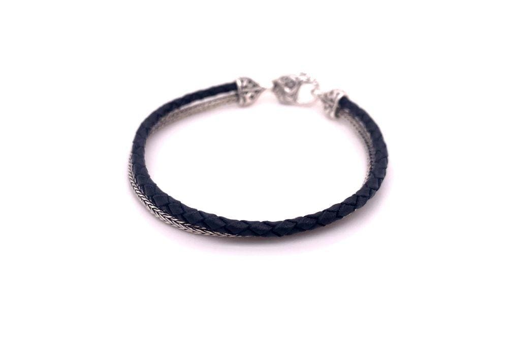 Latitude Bracelet- Black Leather