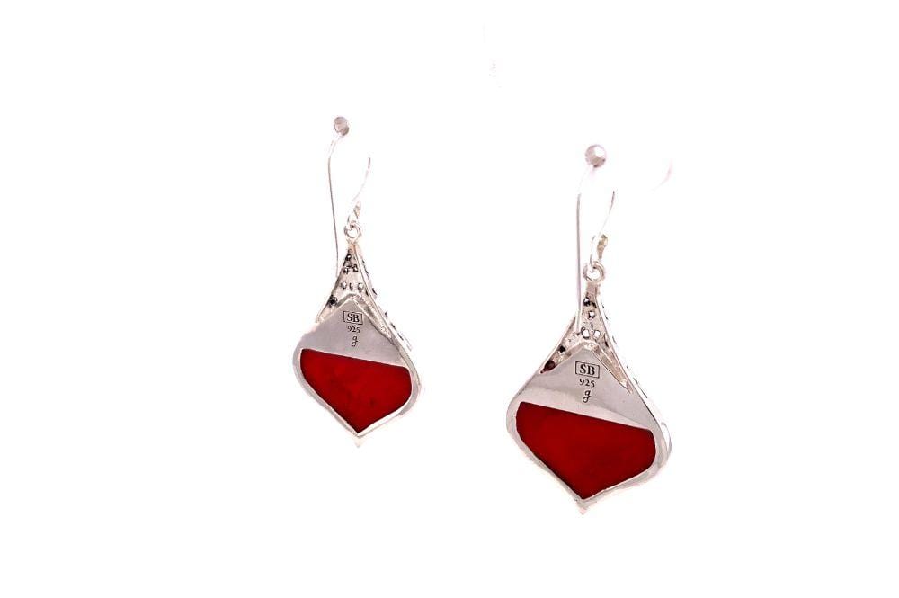 Ornate Earrings- Coral