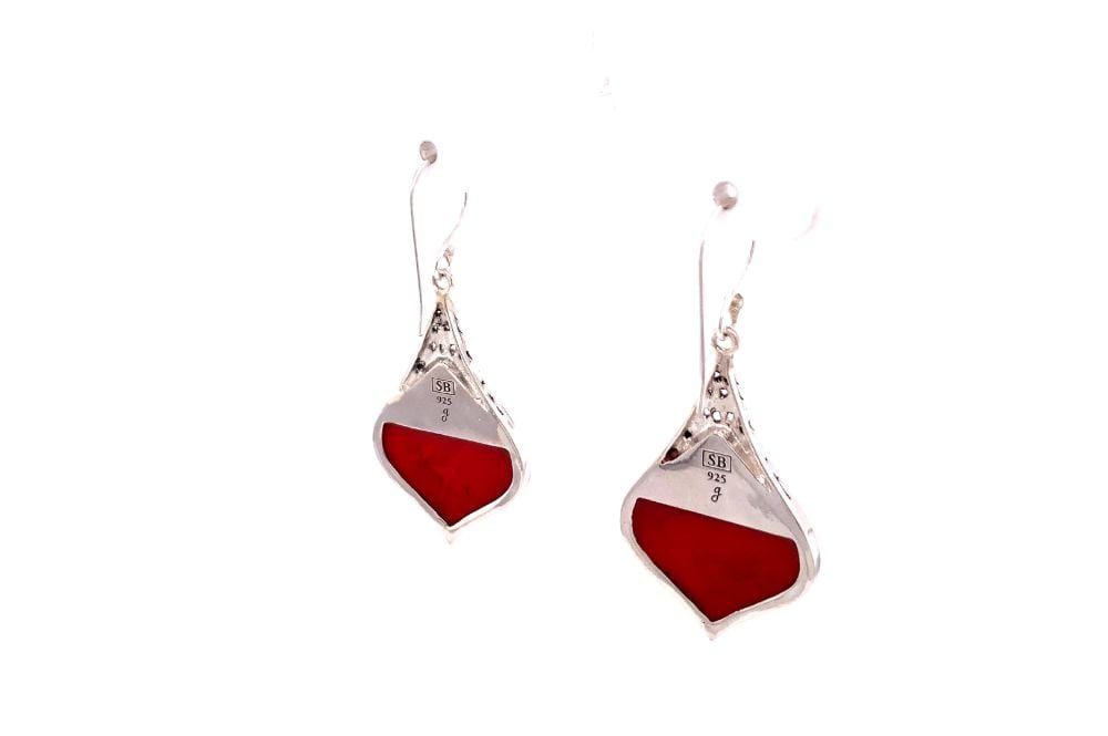 Ornate Earrings- Coral