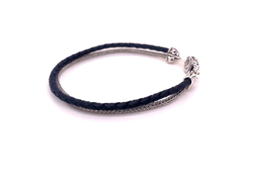 Latitude Bracelet- Black Leather