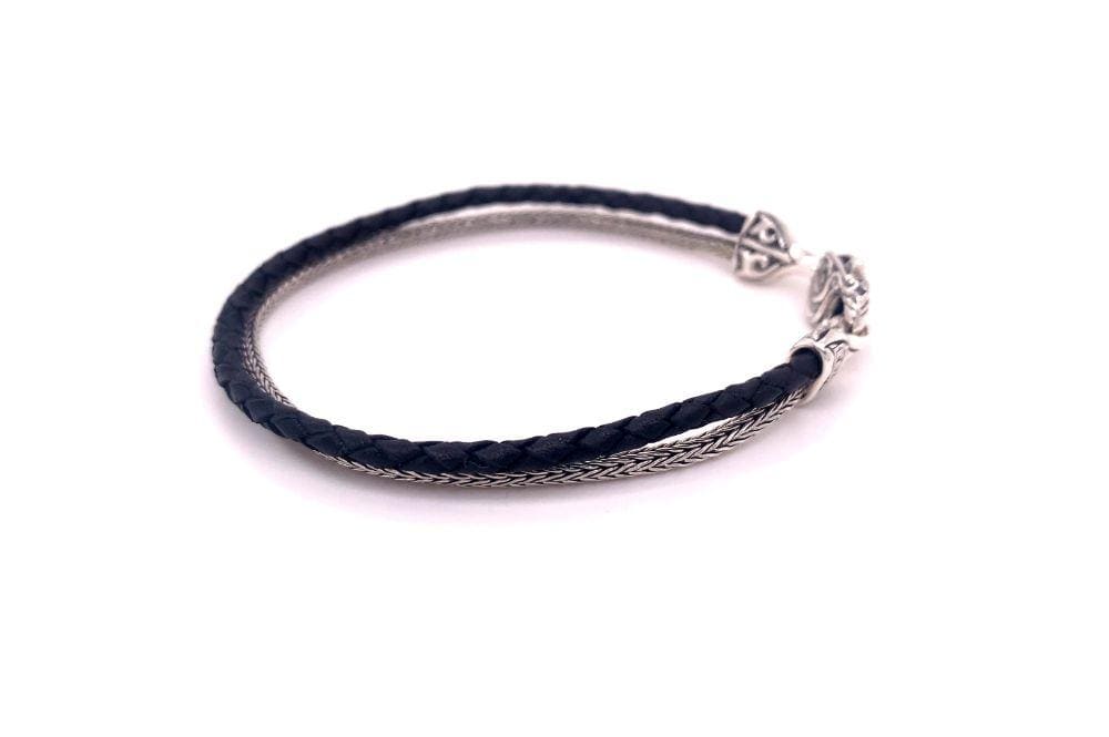 Latitude Bracelet- Black Leather