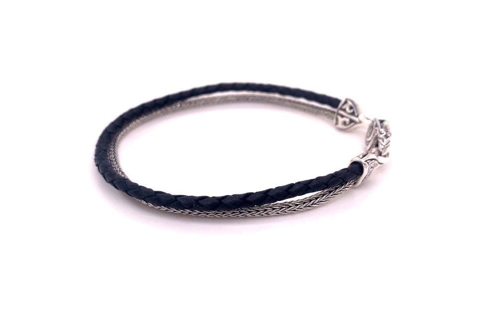 Latitude Bracelet- Black Leather