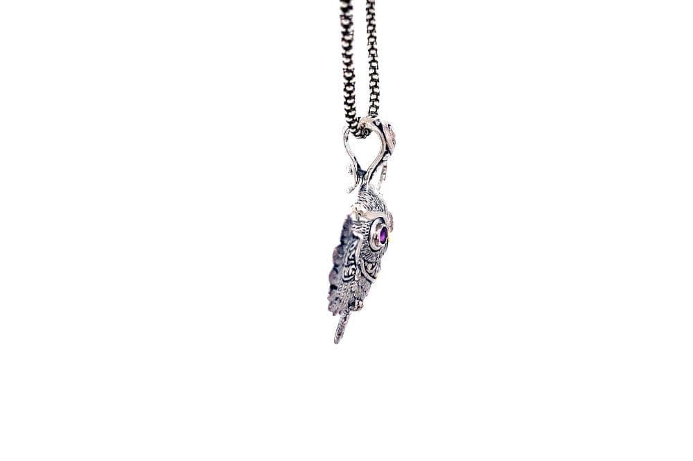 Owl Pendant- Amethyst