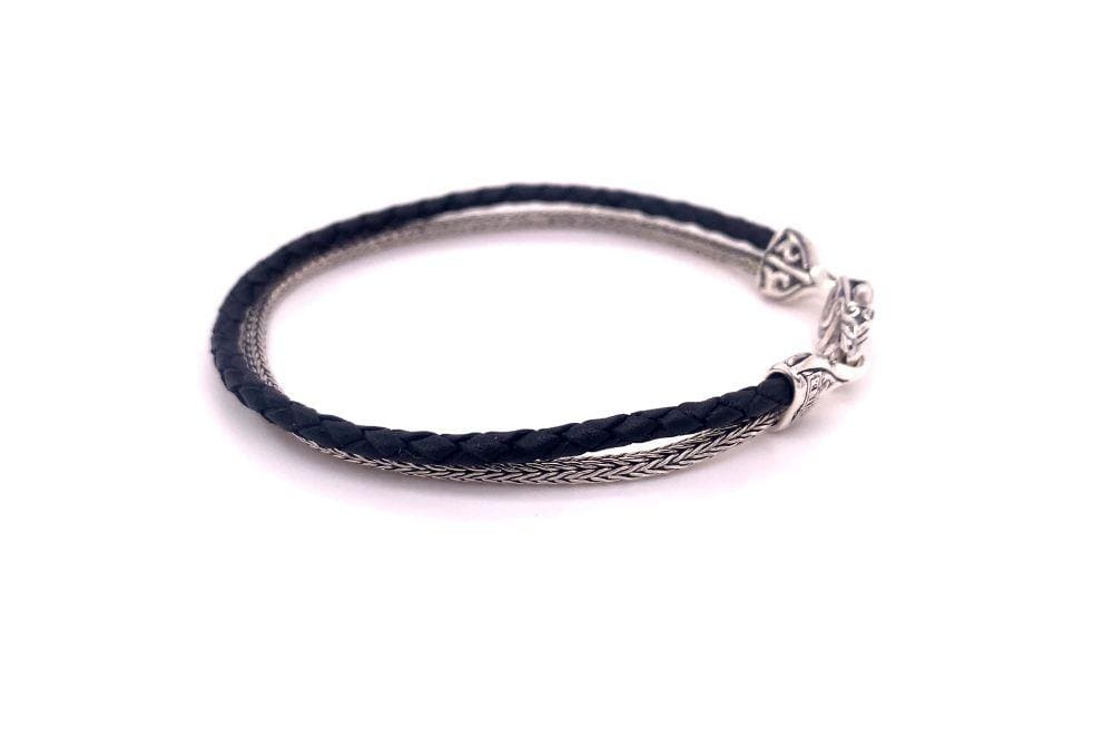 Latitude Bracelet- Black Leather