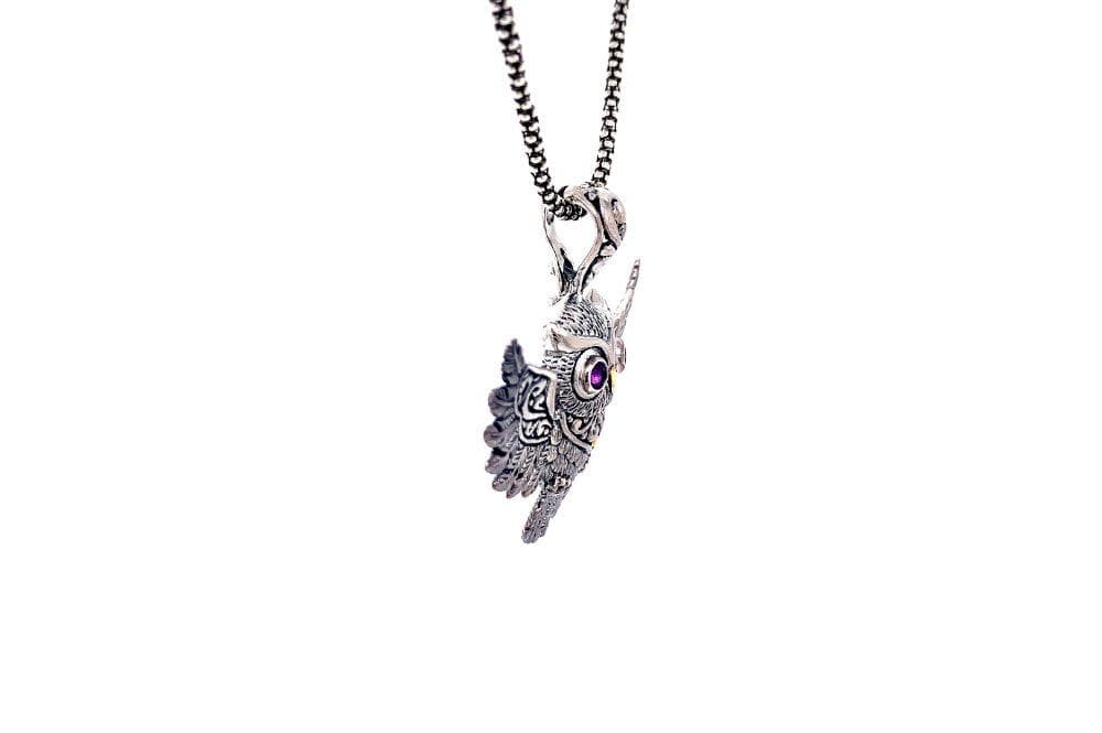 Owl Pendant- Amethyst