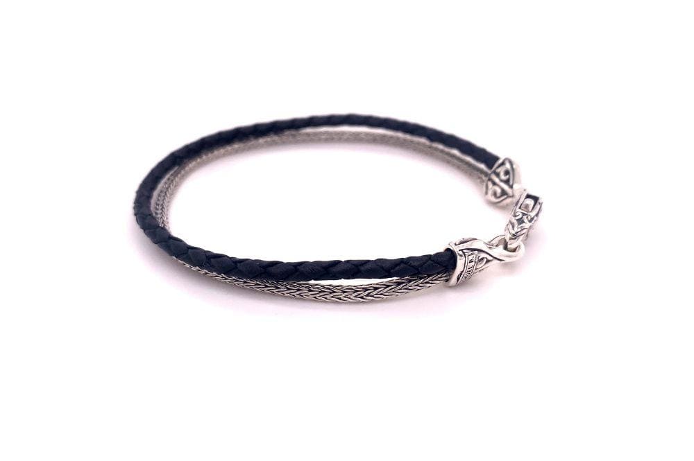 Latitude Bracelet- Black Leather