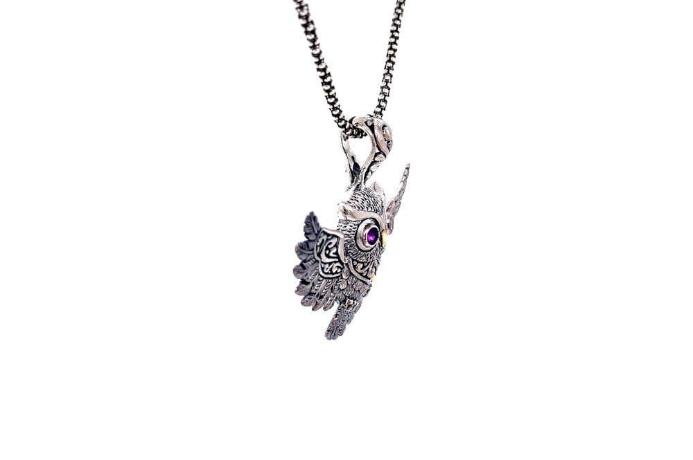 Owl Pendant- Amethyst