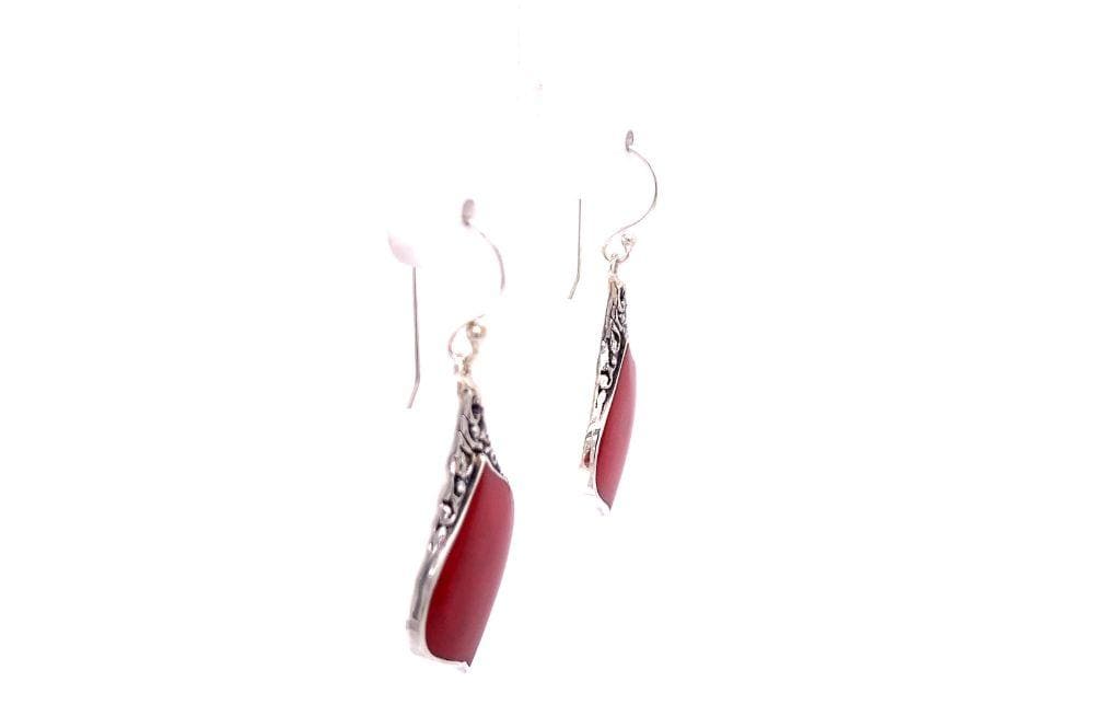 Ornate Earrings- Coral