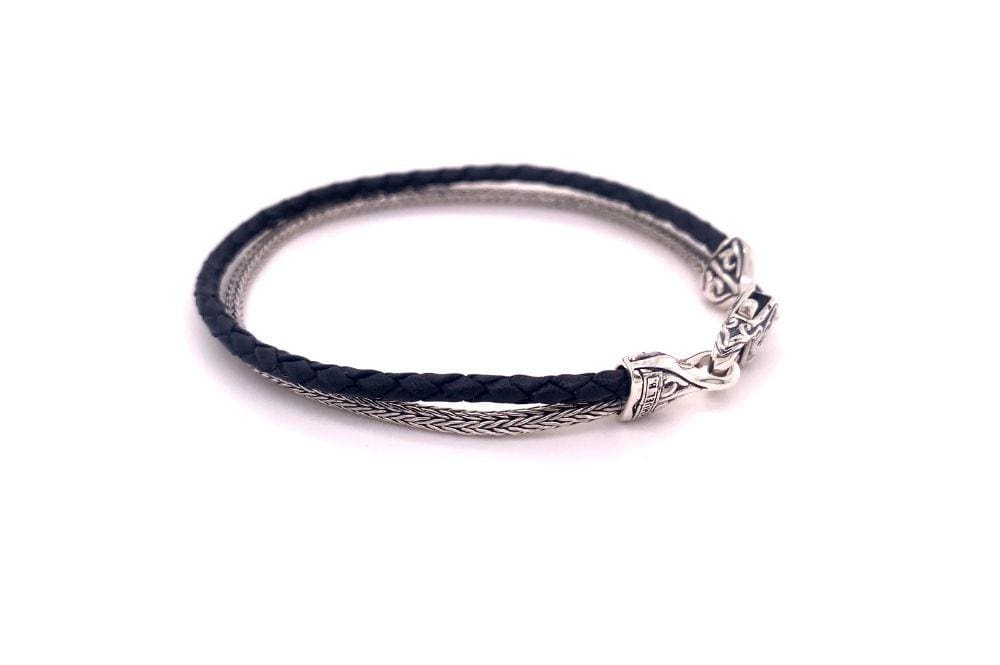 Latitude Bracelet- Black Leather