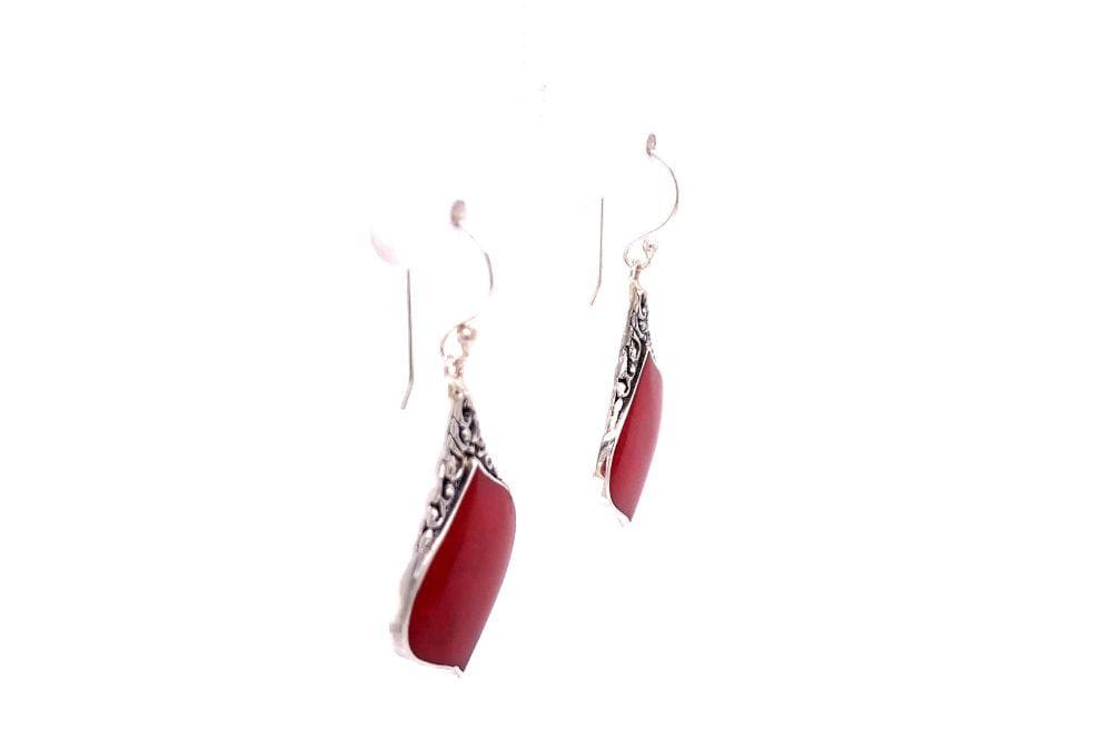 Ornate Earrings- Coral