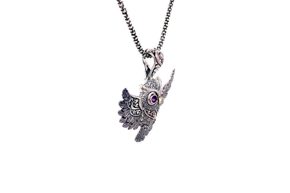 Owl Pendant- Amethyst
