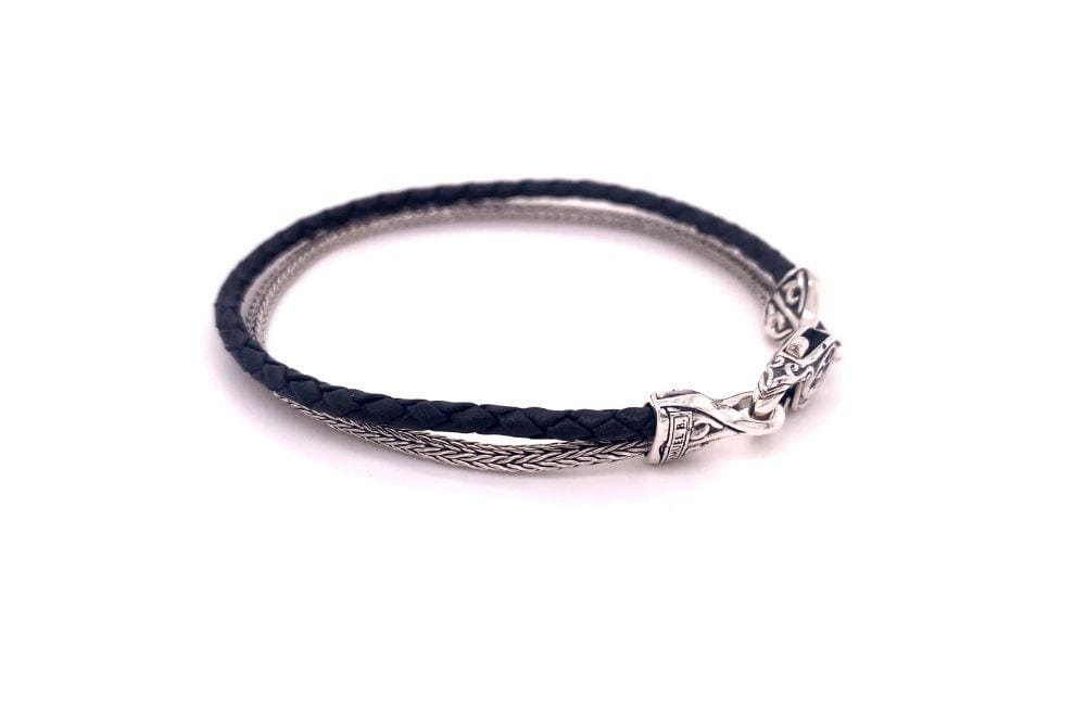 Latitude Bracelet- Black Leather