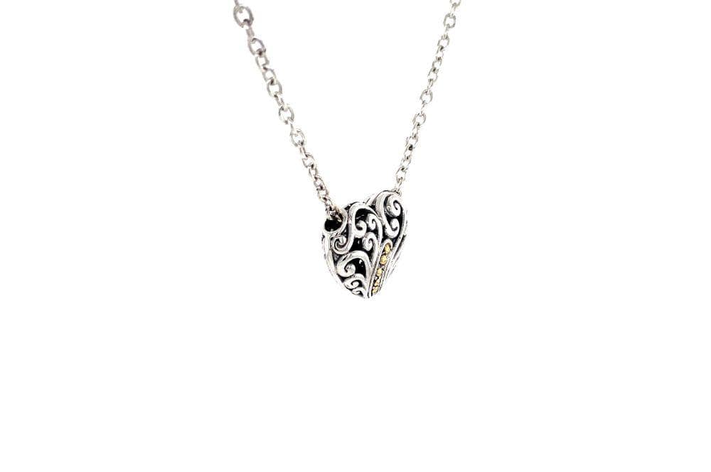 Balinese Swirl Heart Necklace