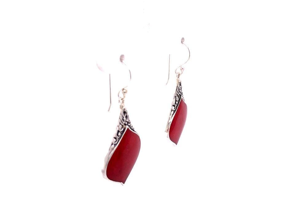 Ornate Earrings- Coral