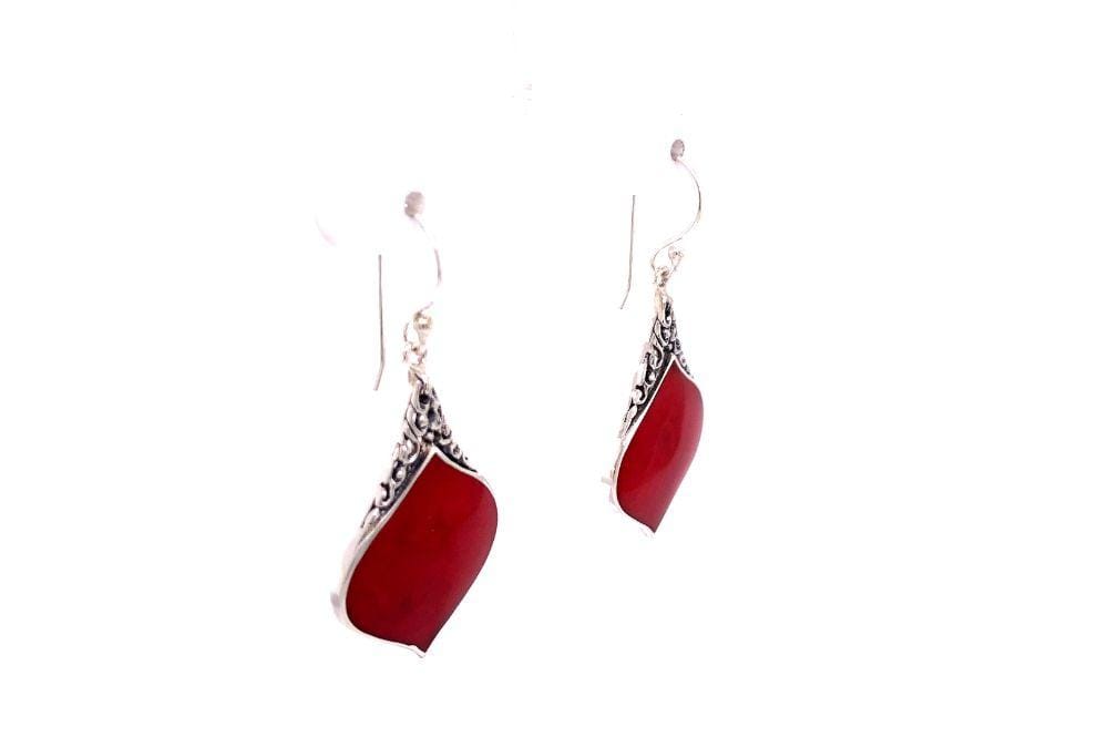 Ornate Earrings- Coral