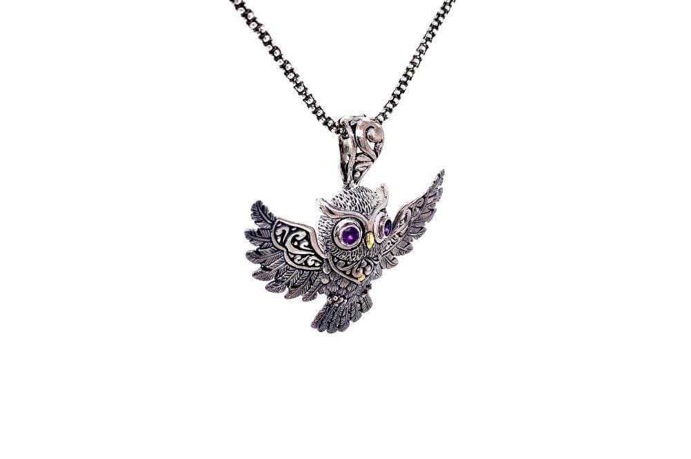 Owl Pendant- Amethyst