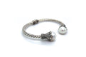 Bali Twist Bangle- White Pearl