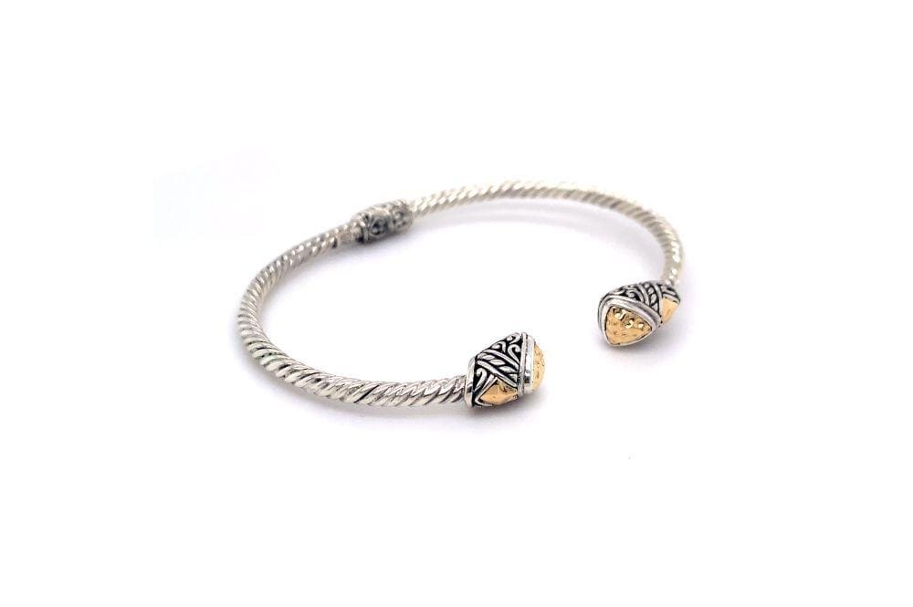 Gemma Bangle- Silver And Gold