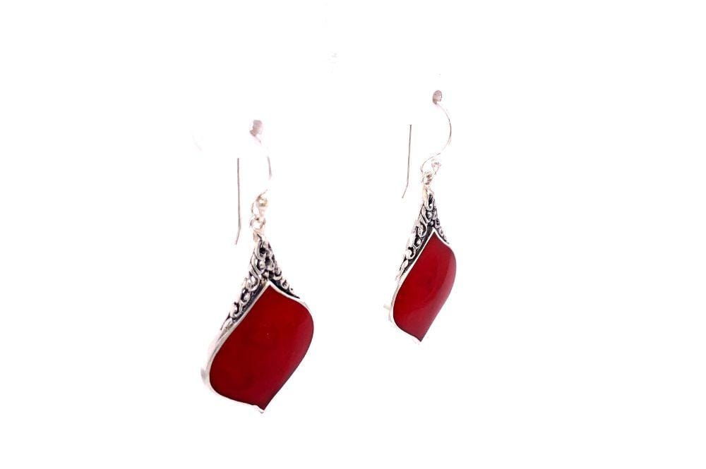 Ornate Earrings- Coral