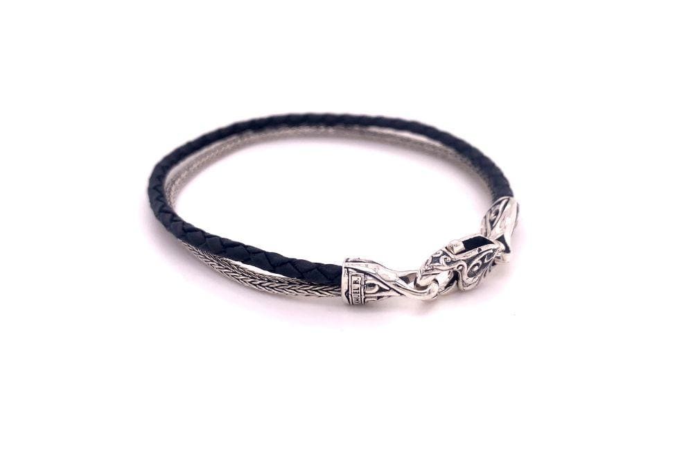Latitude Bracelet- Black Leather