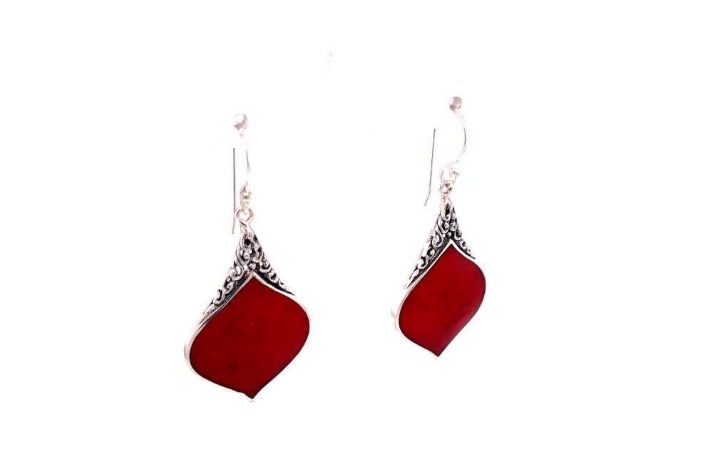 Ornate Earrings- Coral