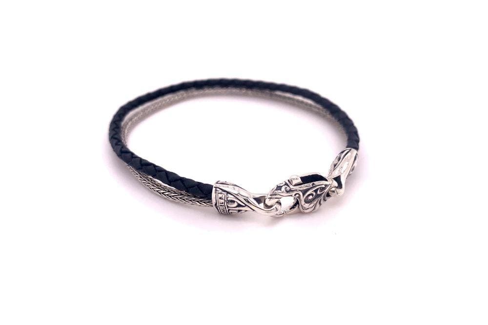 Latitude Bracelet- Black Leather