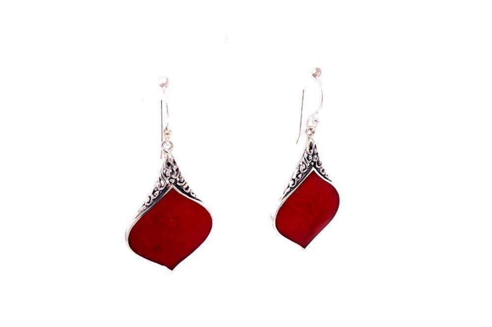 Ornate Earrings- Coral