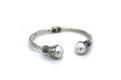 Bali Twist Bangle- White Pearl