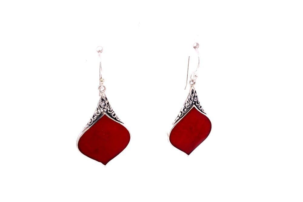 Ornate Earrings- Coral