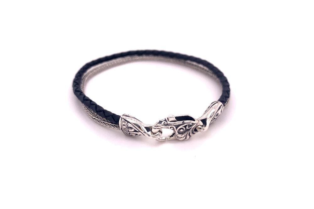 Latitude Bracelet- Black Leather