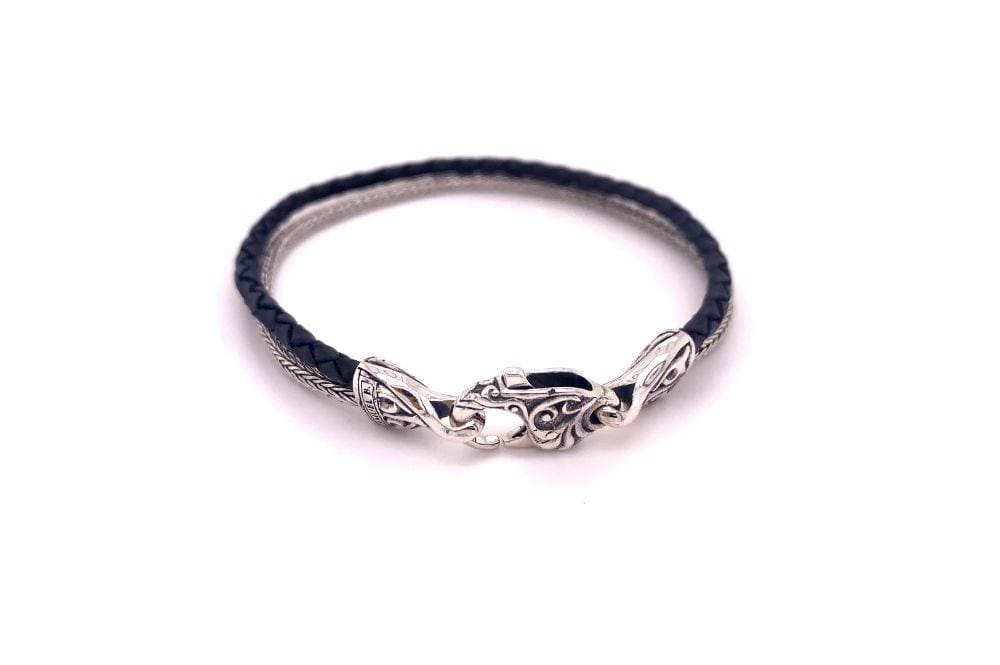 Latitude Bracelet- Black Leather