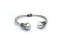 Bali Twist Bangle- White Pearl