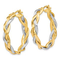 10K Two-Tone Gold Polished Braided Hoop Earrings