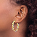 10K Two-Tone Gold Polished Braided Hoop Earrings