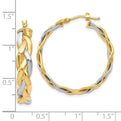 10K Two-Tone Gold Polished Braided Hoop Earrings