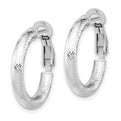 10KWG Diamond Cut Round Omega-BacK Hoop Earrings