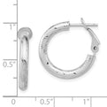 10KWG Diamond Cut Round Omega-BacK Hoop Earrings