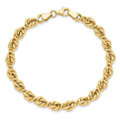 10K Polished Fancy Link Bracelet