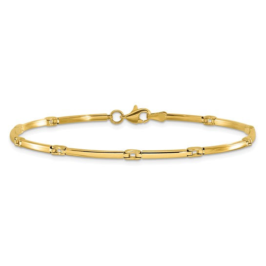7.75" 10K Yellow Gold Fancy Link Bracelet