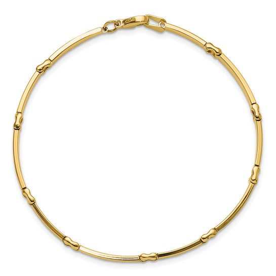7.75" 10K Yellow Gold Fancy Link Bracelet