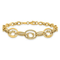 10K Polished and Textured Fancy Link Bracelet