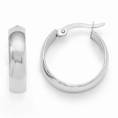 10KWG Polished Hinged Hoop Earrings